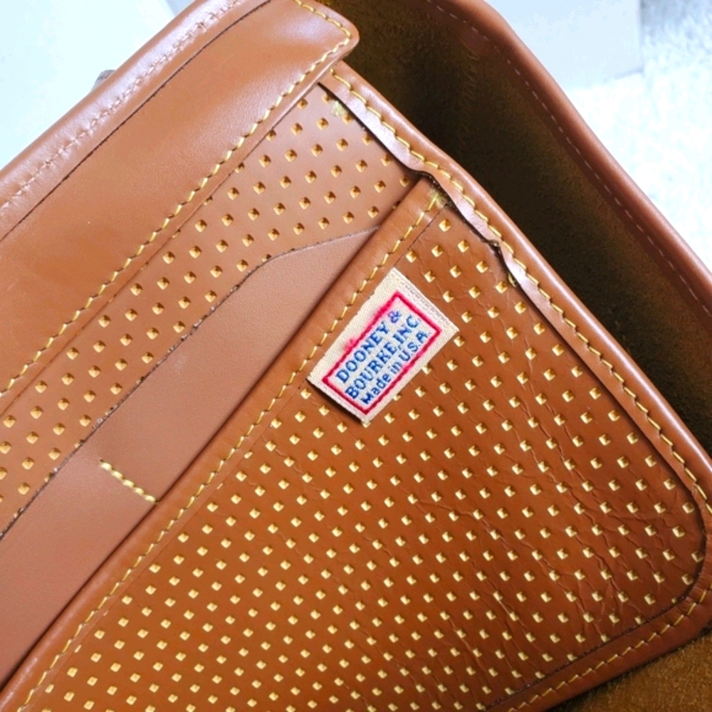 Dooney & Bourke Tan Perforated Leather Tote with Gold Hardware - Picture 3 of 8